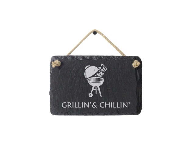 Grillin’ & Chillin’ BBQ Welsh Slate Sign